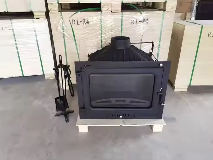 Indoor Wood Burning Stove Supports Wooden Household Outdoor Hot Sale Modern Stainless Steel Built-In Fireplace Insert Matt Black