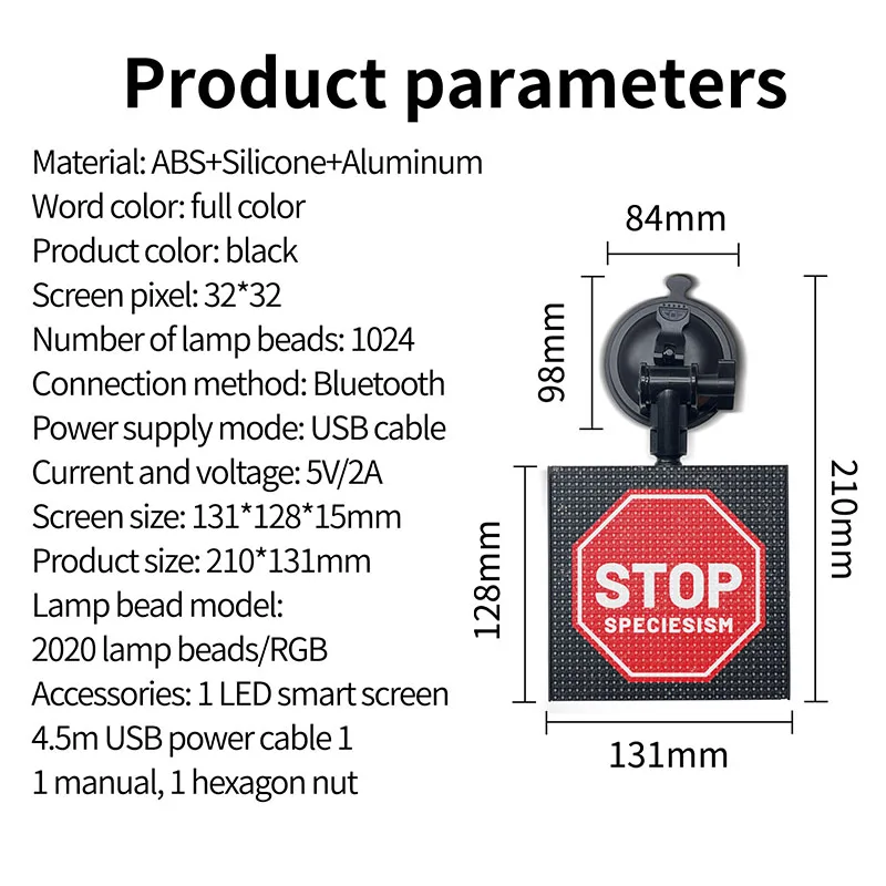 Imagem -06 - Display on Car Rear Window Mobile Phone App Controle Full Color Led Expression Screen Painel Muito Engraçado Show on Car 32x32led