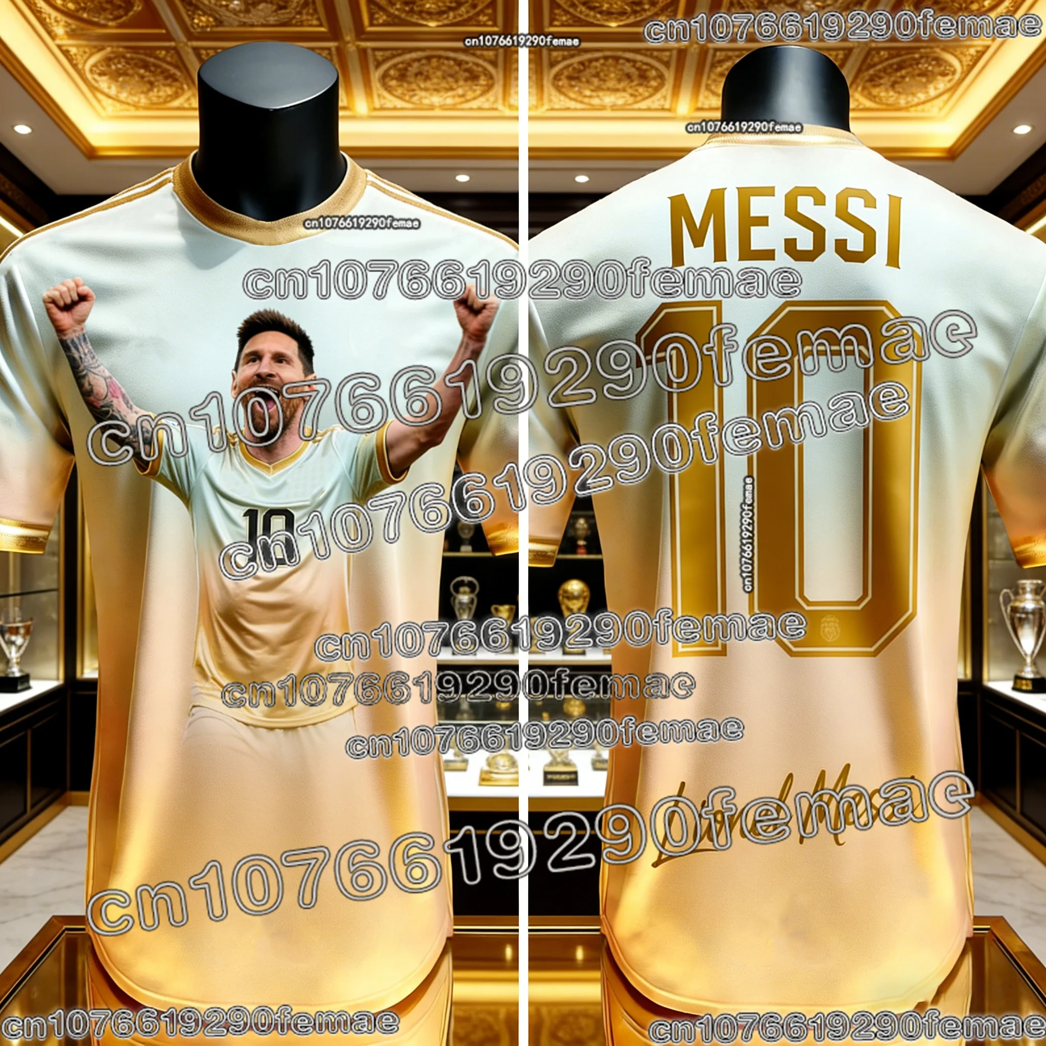 New Messi Fashion Football Legend Commemorative Edition Sports Jersey Comfortable Breathable T-shirt for Kids Adults Training