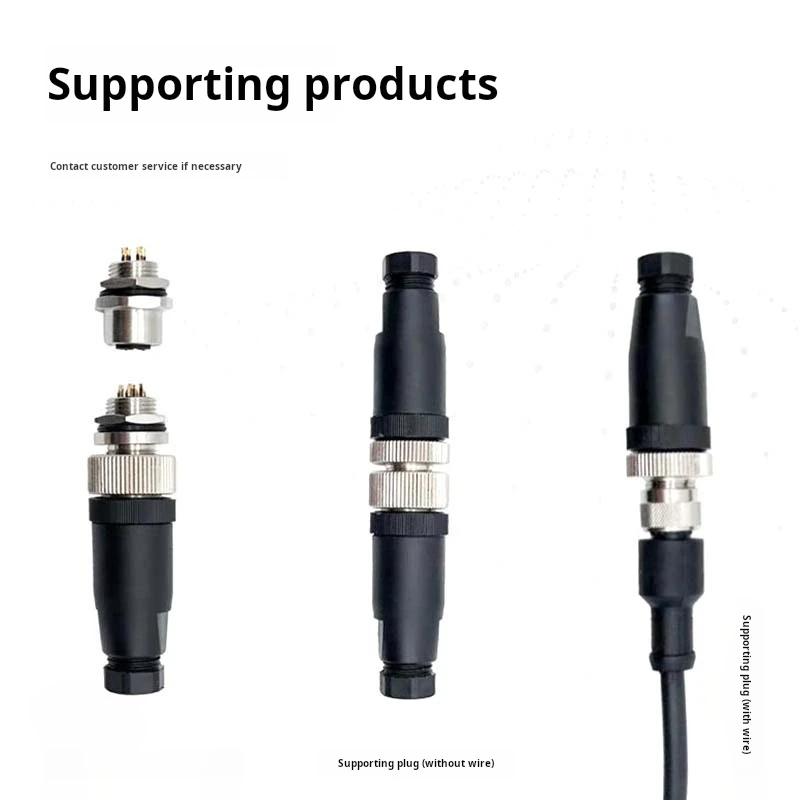 M12 Sensor Waterproof Aviation Plug Socket Metal IP67 4Pin 5pin 8 Pin Connector Industrial Grade 4-7MM Straight PG7/PG9 Plug