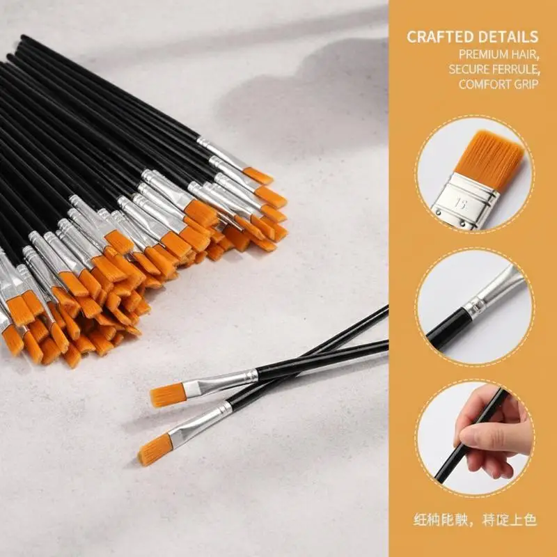 1set Nylon Hair Paint Brushes Set for Acrylic Watercolor Gouache Oil Digital Painting Detail Liner Brush for Canvas Plaster Doll