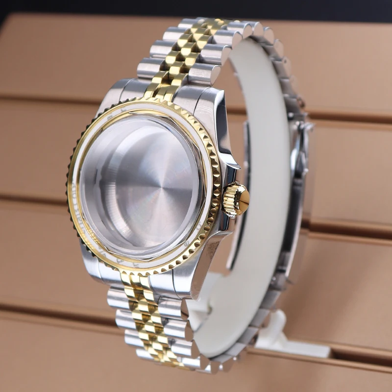 Серебристый, золотой корпус 40 мм, ремешок из нержавеющей стали 20 мм для Seiko Nh34 Nh35 Nh36 Nh38 Miyota 8215 ETA2824 28,5 мм циферблат Sea-Dweller