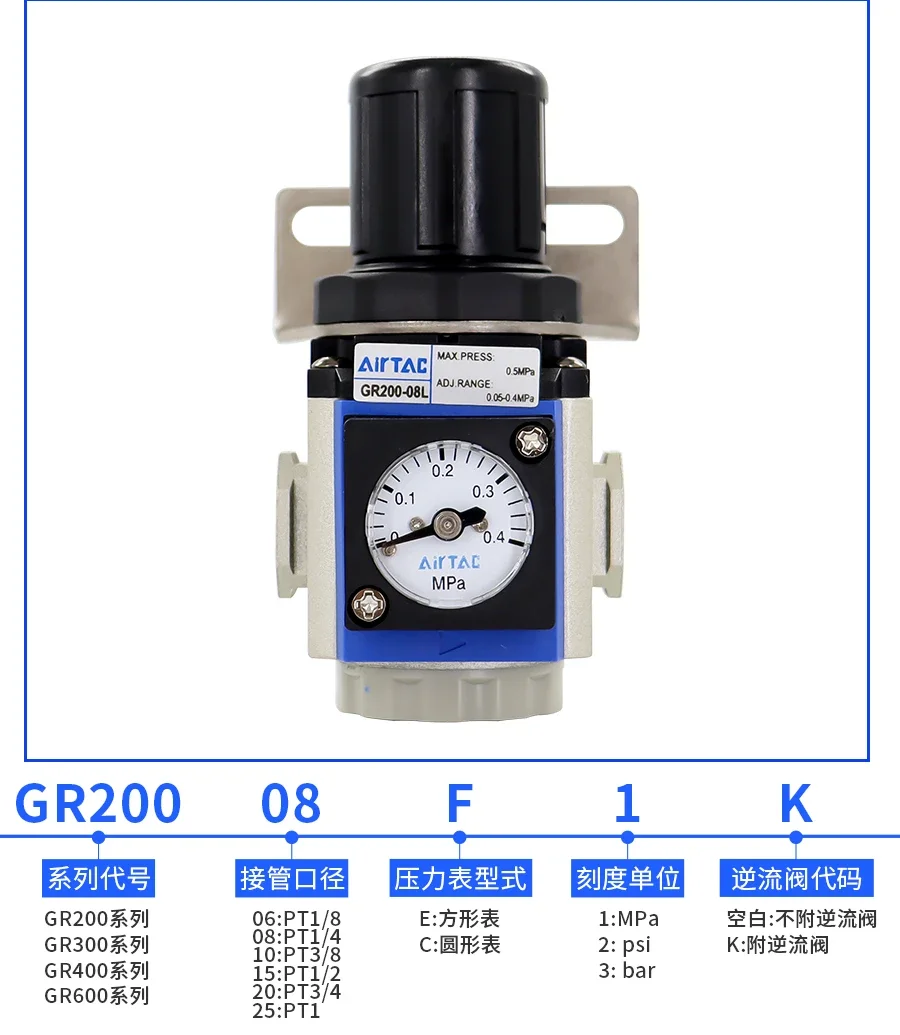 Pneumatic Pressure Regulating Valve GR200-08