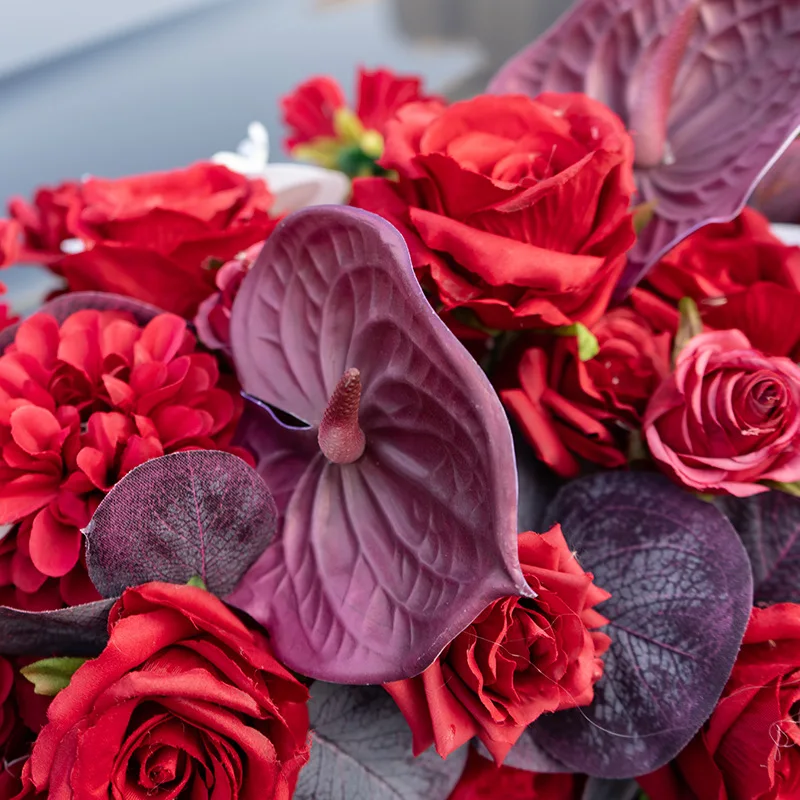 Wedding wedding car decoration simulation flower art front flower, welcome team arrangement fake flower