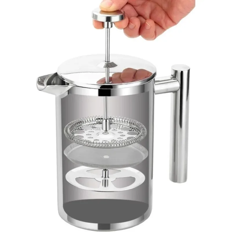 For Wide French Press 1000ml-Furlan French Press Screen Disk Stainless Steel French Press Filters Containing Spiral Disk Mesh