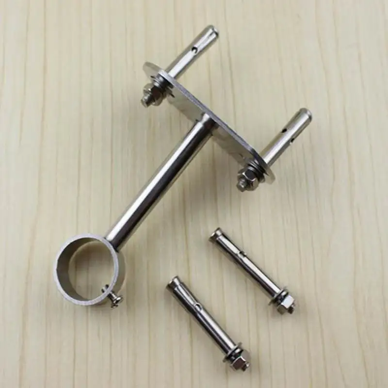 2pcs Wardrobe Flange Base Rail Support Bracket Stainless Steel Curtain Rod Socket Fit 25mm Tube +Screws  25/32mm
