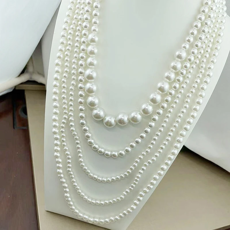 fnaf 2 rupee item 5 Rope Long Necklace White Beads Pearl Necklace Sweater Women Demon Slayer Airtag  Fine Quality Wholesale