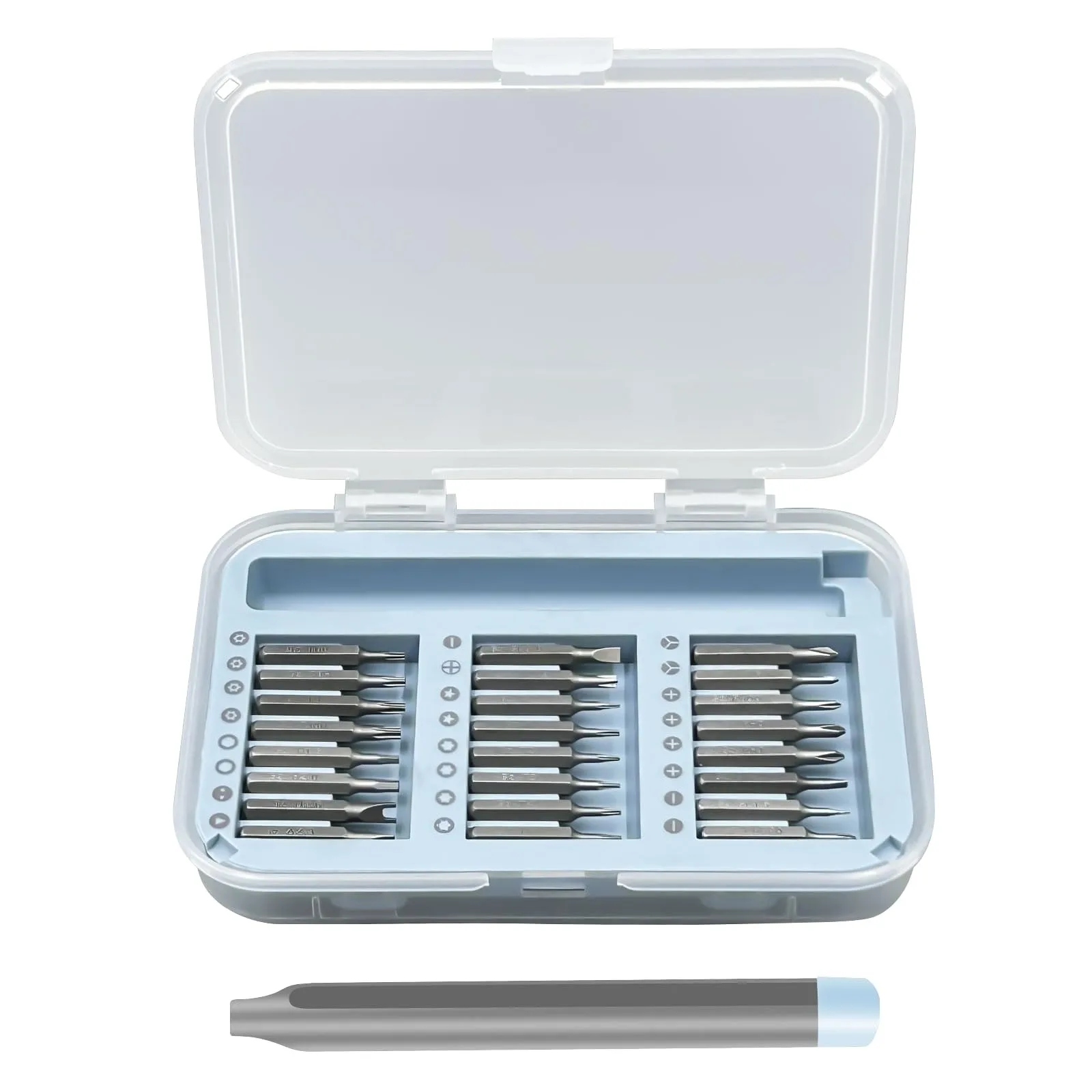 25 in 1 Small Precision Screwdriver Set with Magnetic Aluminum Handle & 24 S2 Steel Bits, Portable Repair Tool Kit