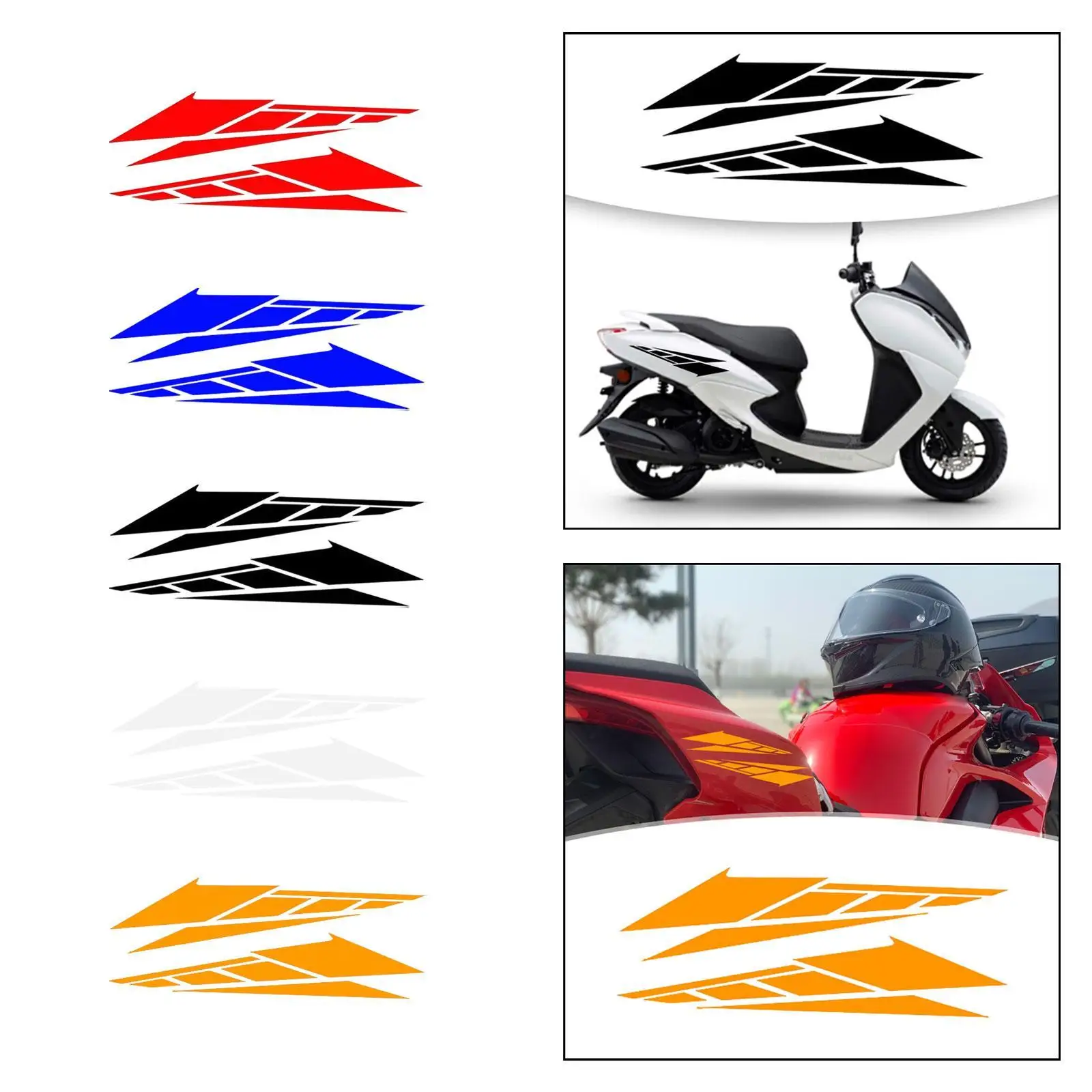 1 คู่ทั่วไปรถจักรยานยนต์ตกแต่งสติกเกอร์กันน้ําอเนกประสงค์สไตล์รถอุปกรณ์เสริมซ้ายและขวา Self Sticky