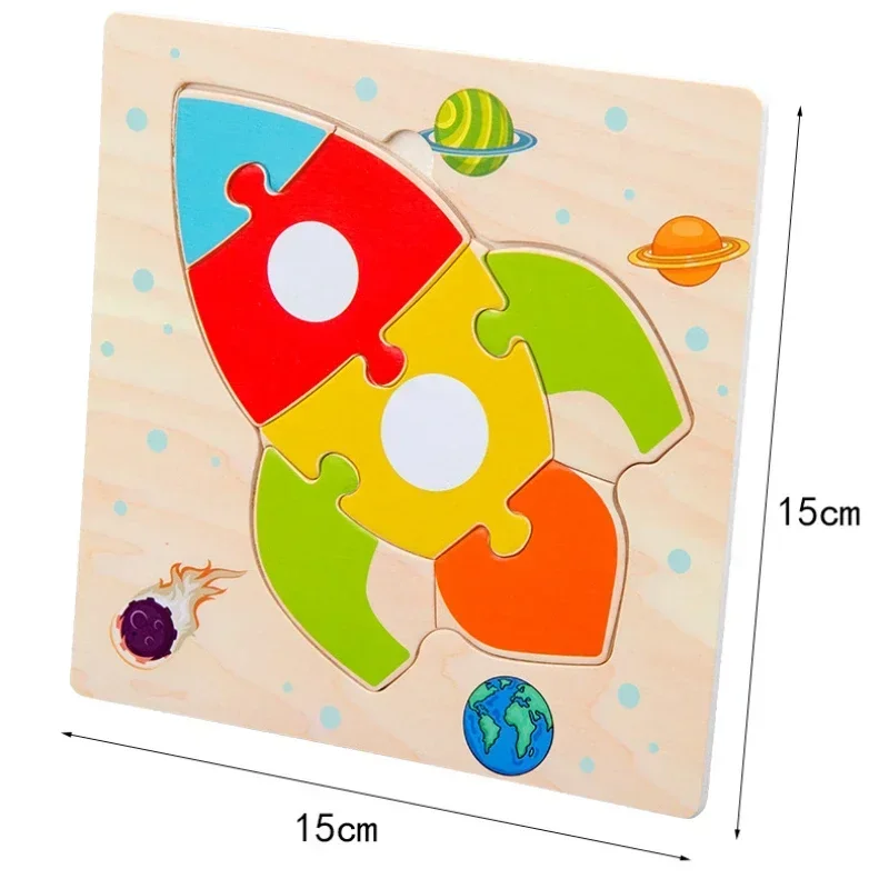 Nette Baby Holz 3D Puzzles Tangram Formen Lernen Pädagogische Cartoon Tier Intelligenz Puzzle Spielzeug für Kinder Geschenk