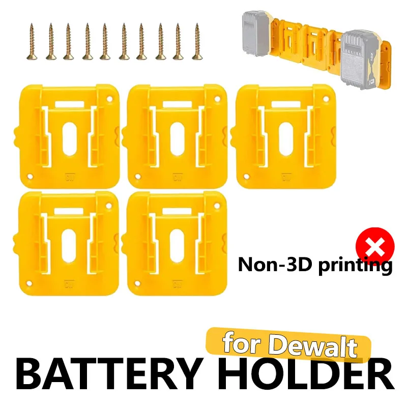 1/2/5/10 PCS for Dewalt 20V Battery Holder, Lithium Battery Fixing Bracket, Wall-mounted or Suspended, with Screws