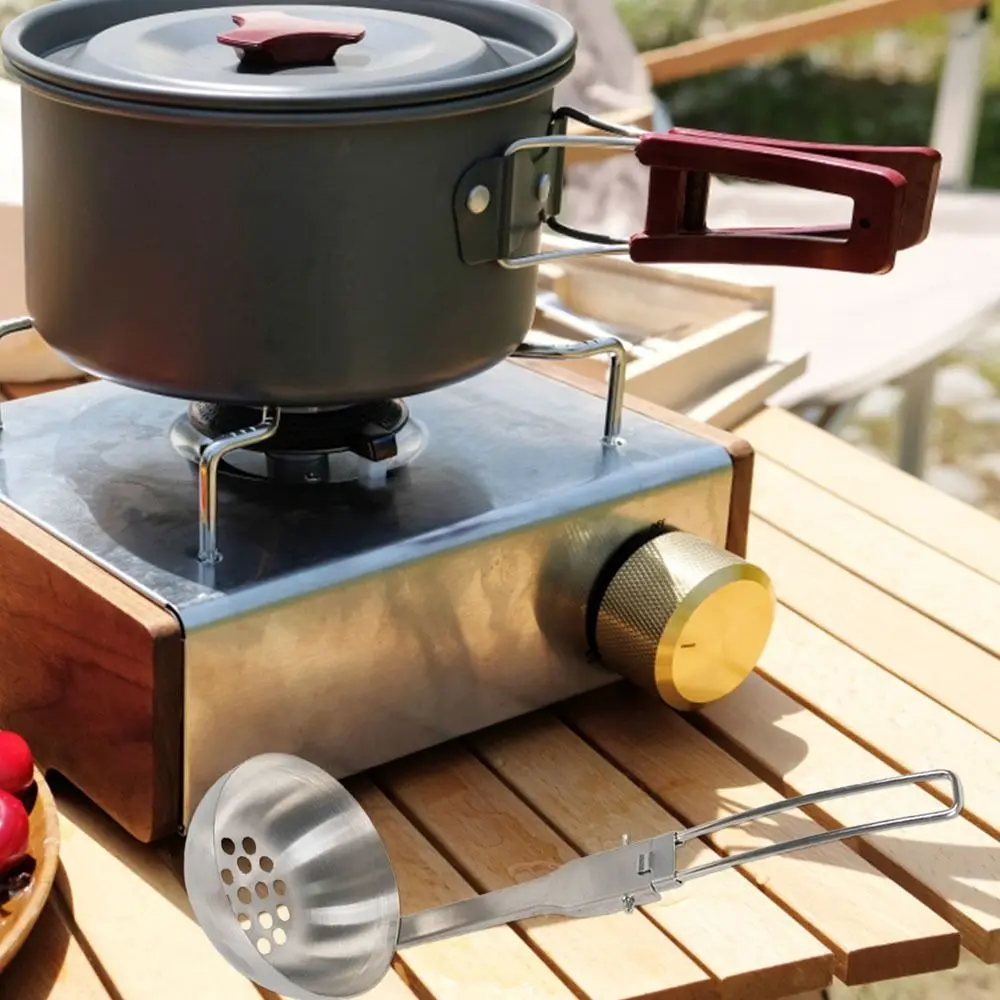 Hiking Picnic Travel Outdoor Tool Outdoor Tableware Kitchen Tool Folding Spoon Colander Foldable Spoon Soup Ladle