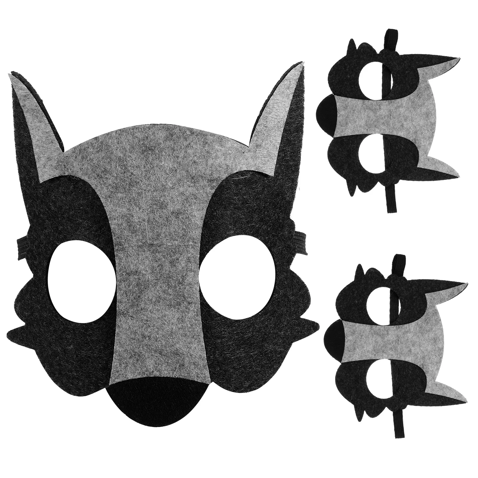 

3 Pcs Animal Mask Felt Masks Wolf Halloween Funny Face Cosplay Interesting Costume Unique