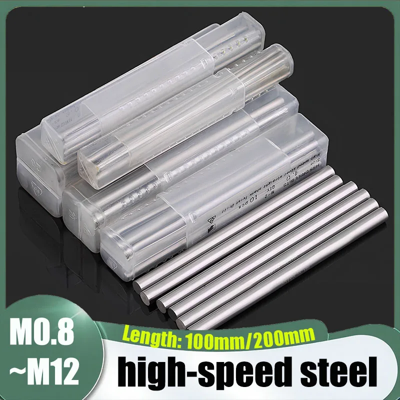 1~5Pc M0.8~M12 High-Speed Steel Solid Round Rod Lathe Bar Stock For Round CNC CuttingTurning Lathe Tool Bar Rod Length 100/200mm