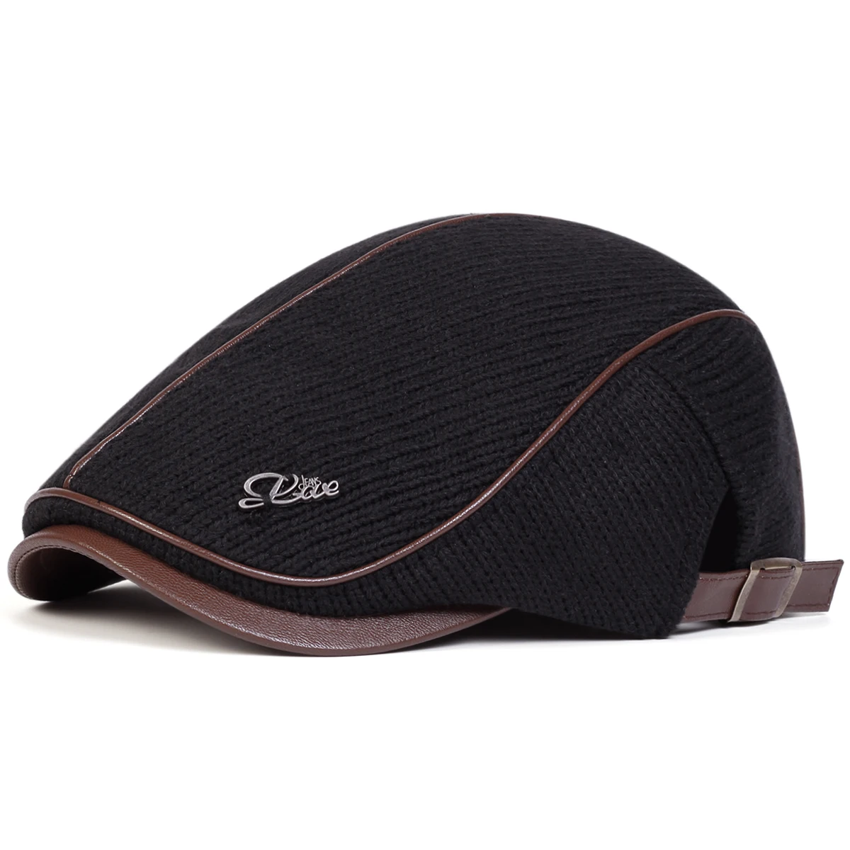 Men Letter Label Knitting Newsboy Caps British Painters Hats Spring and Autumn Adjustable Flat Cap Hip Hop Berets Peaked Cap