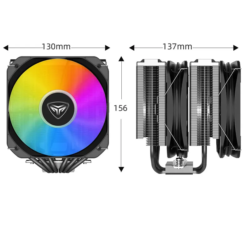 Pccooler g6 chassis CPU-Kühler 6 Heatpipe 260w tdp hoch effizient/geräuscharm/hoch luftkühler halterung 1700/am5 plattform