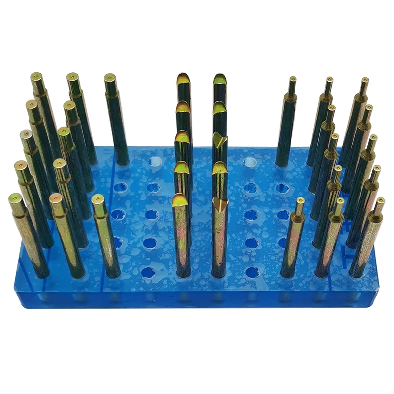 34PCS High Precision Gem Dopsticks Set Diameter 6MM Length 65MM Gemstone Dop Stick with Storage Box Stone Faceting Grinding Tool