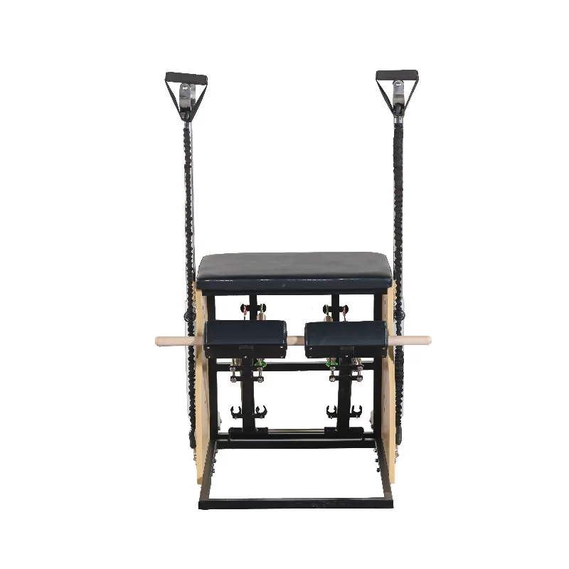 YTYIN Split-Pedal Stability Chair Handles Springs Wood Pilates Reformers Chair Combo Reformer Pilates Chair Metal