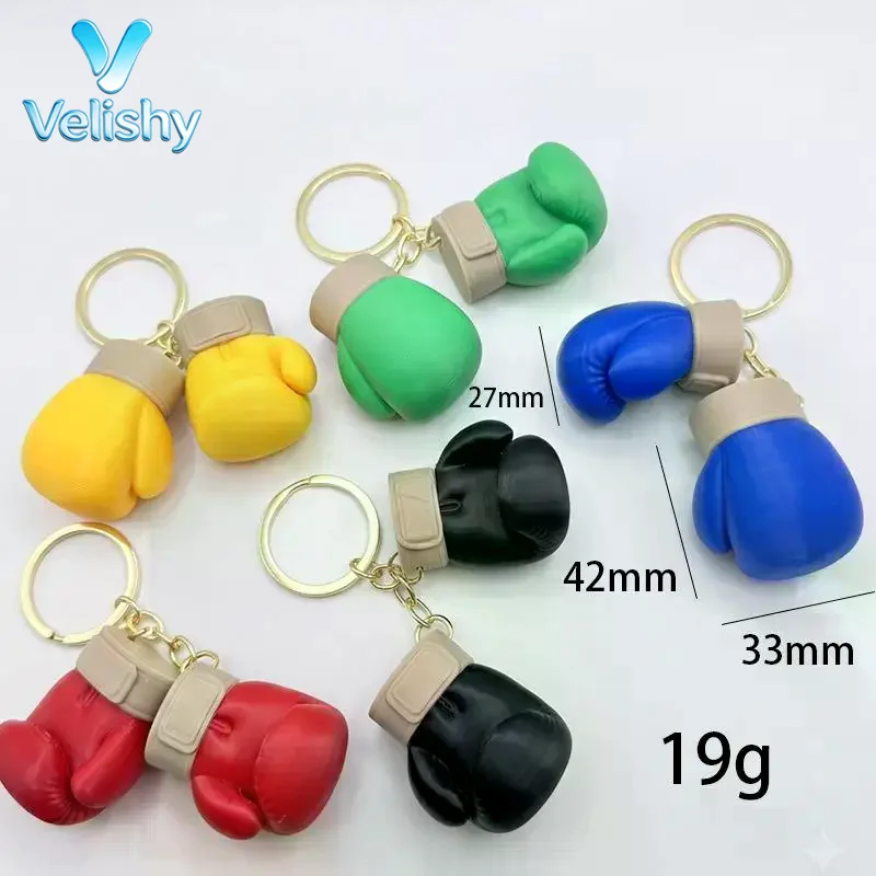 【W】Unique Boxing Gloves Key Chain Simulation Fitness Equipment Pendant Keyring For Men Women Couple Car Keys Pendant