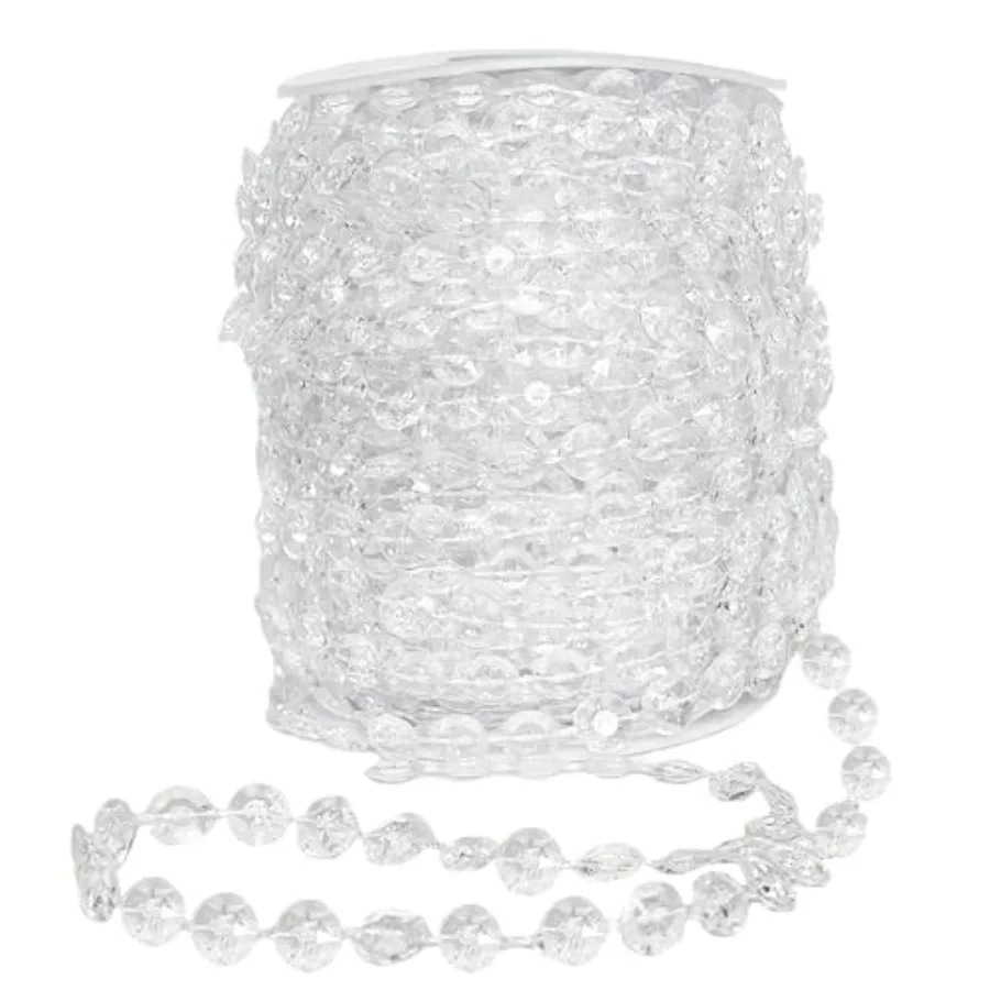 

115 футов хрустальная гирлянда, акриловые бусины, рулон, пластиковая ромбовидная гирлянда для рождественских украшений, ремесленная занавеска на свадьбу