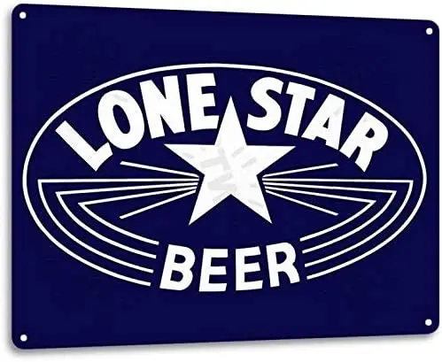 SRongmao Lone Star Beer Texas Retro Vintage Look Wall Decor Bar Man Cave Metal Tin Sign 1in New-aluminum