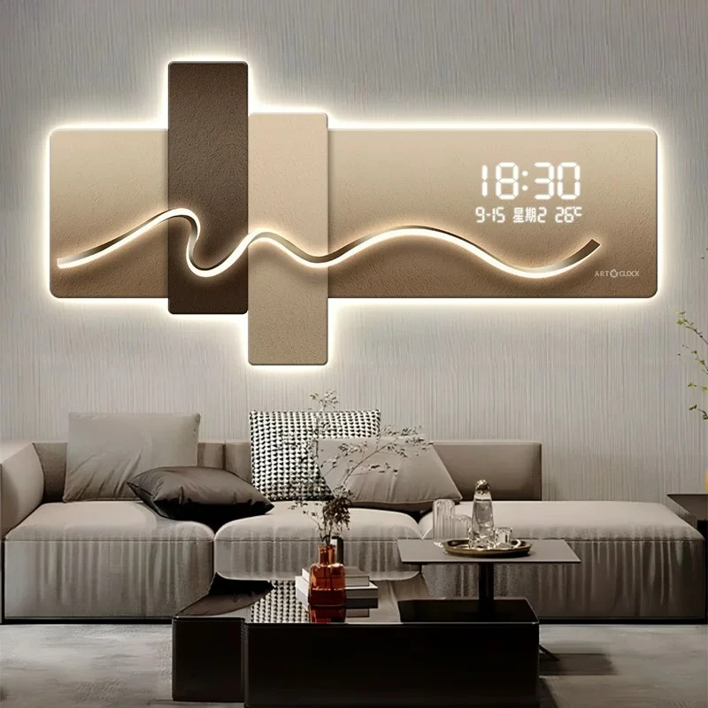Reloj de Pared Creativo de Lujo, Reloj de Pared LED Moderno de Gran Tamaño para Sala de Estar, Reloj de Pared de Diseño para Restaurante, Reloj de Moda para Decoración del Hogar