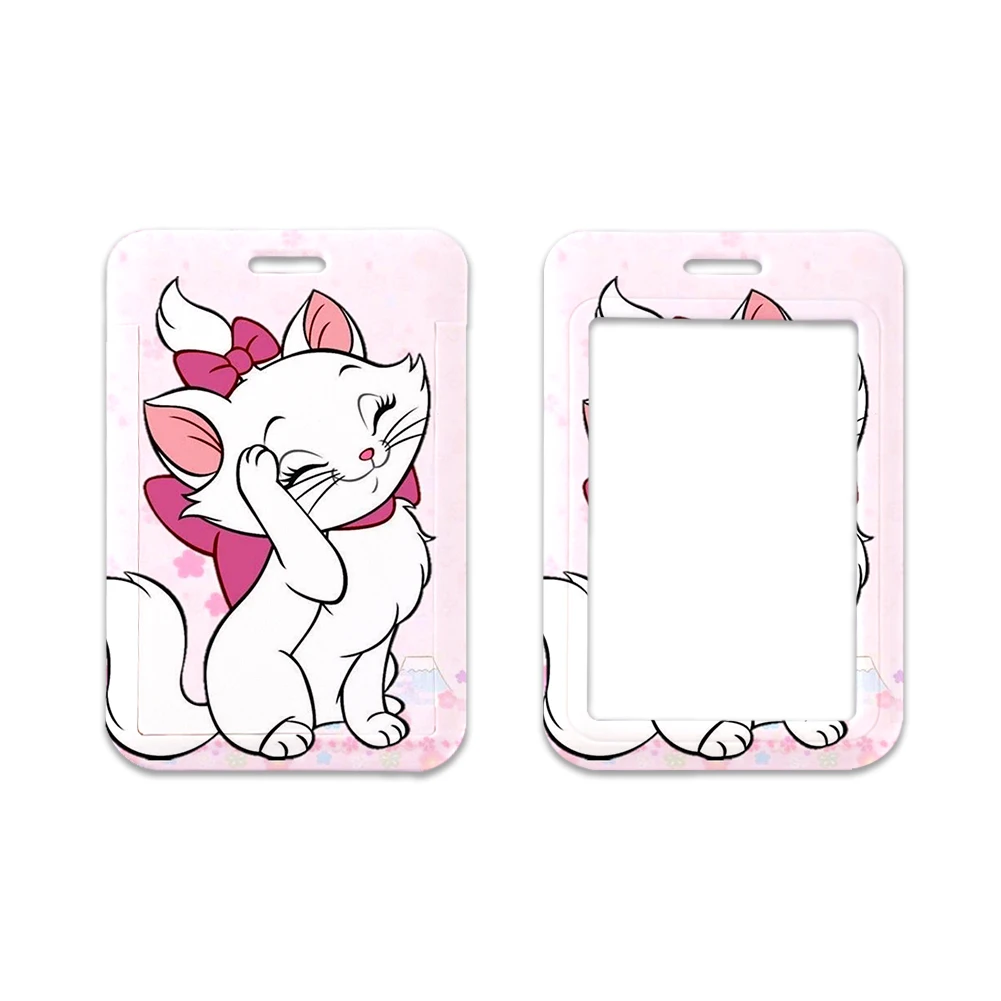 Disney-Marie Cat Cartão de Crédito e ID Holder Bolsa para Mulheres, Viagem, Banco, Ônibus, Tampa de Cartão de Visita, Emblema Acessórios, Presentes para Estudantes, Gato