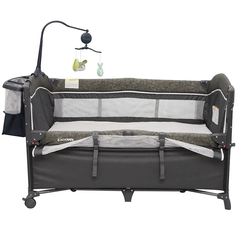 2024 Instock hot sale cheap adjustable tourist bed movable portable baby multi-function crib, suitable for 0-6 years old infants