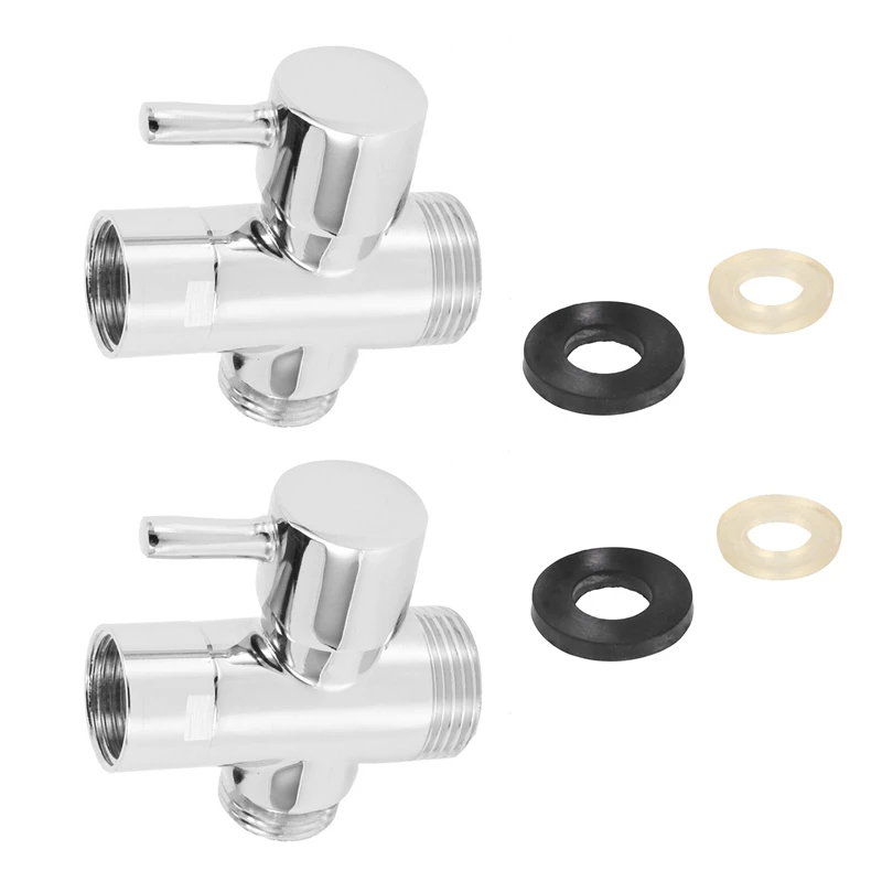 2X SOLID Diverter 3-Way Diverter Valve All 1/2 Inch IPS Shower System Spare Part, Copper Chrome Plating