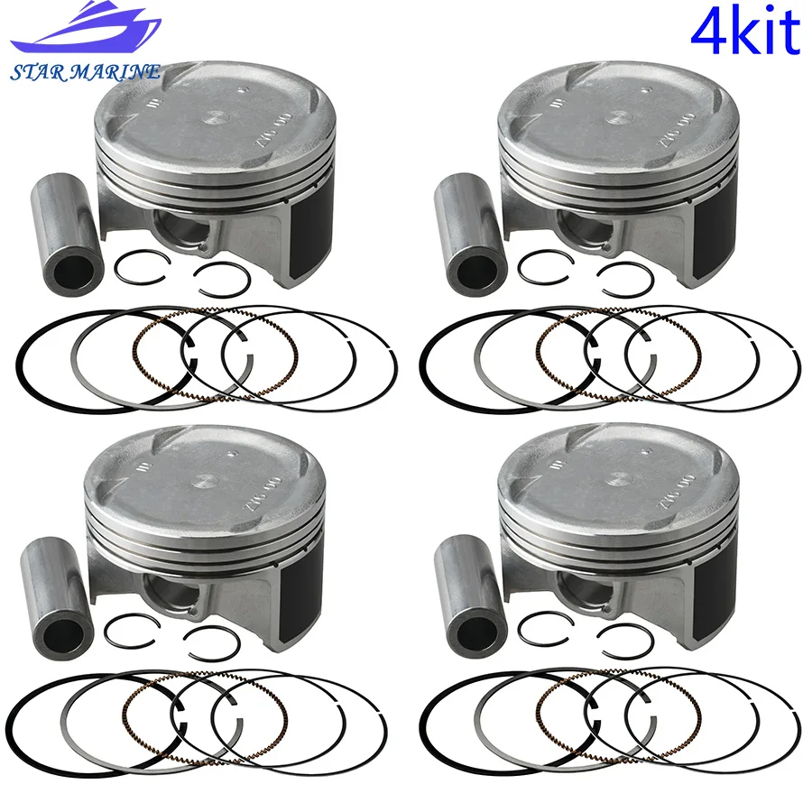 13101-ZY6-000 Piston SET (+0.5mm) for honda marine outboard BF115-BF150 ZY6 +0.50 pistion 13101ZY6000 4 kit