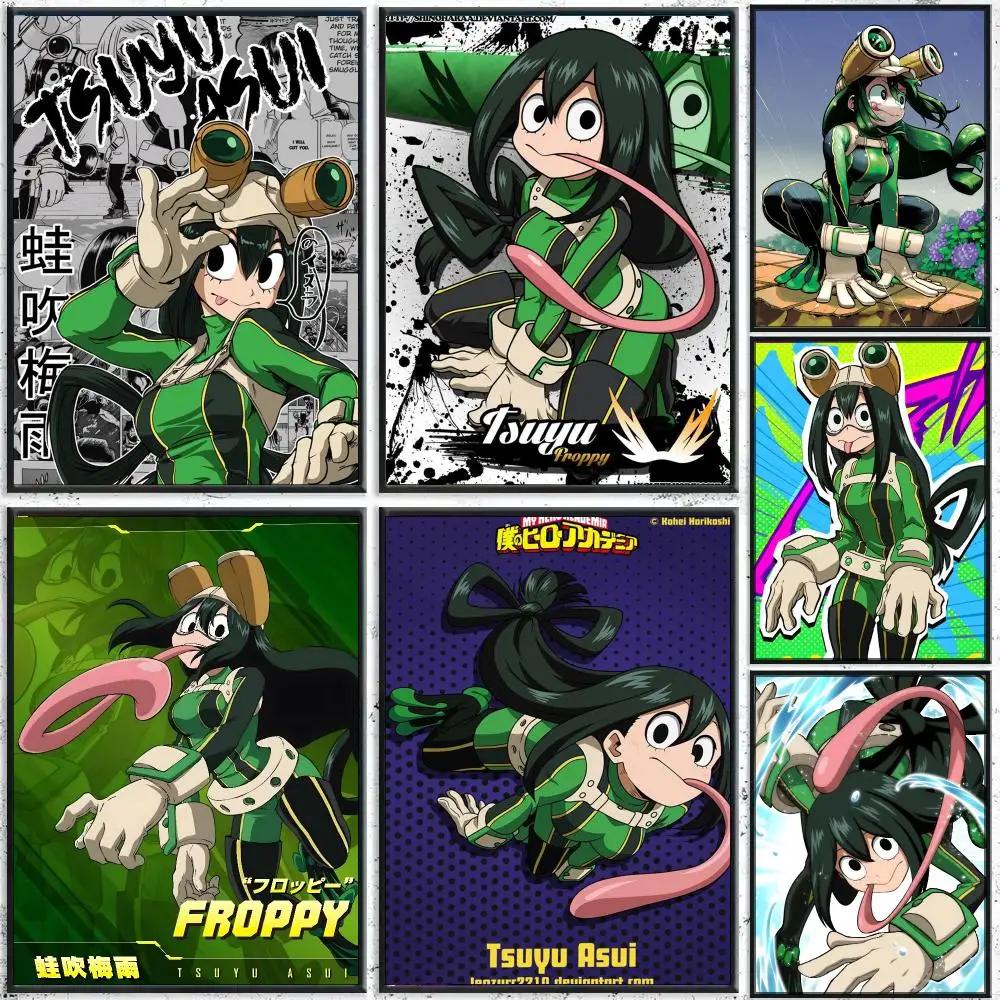 Froppy T-Tsuyu A-Asui Poster Perfect Sticker Self Adhesive for Office Home Theater Wall Art Decor Fancy Gift