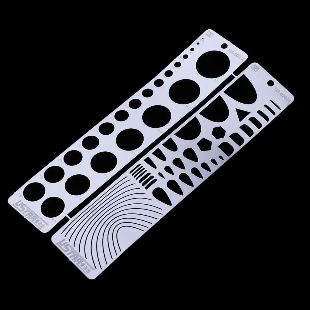 Professional Metal Etched Tool Scribing Panel Rivet Model Template Engrave Forming Block - 9.8 x 4.2cm