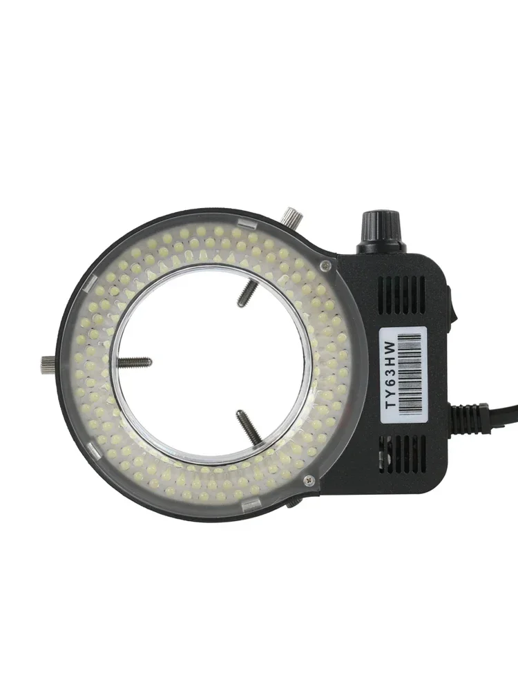 144 LED Źródło światła pierścieniowego Lampa oświetlająca Jasna regulacja 110 V-240 V do lornetkowego mikroskopu trójokularowego HDMI VGA Kamera USB — zdjęcie 2