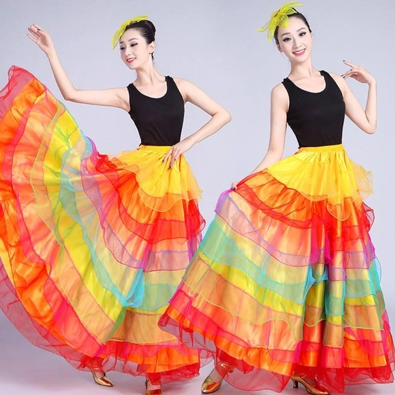 5asd Belly Váy nhảy Tây Ban Nha Flamenco Dance váy Mexico múa lê dân gian
