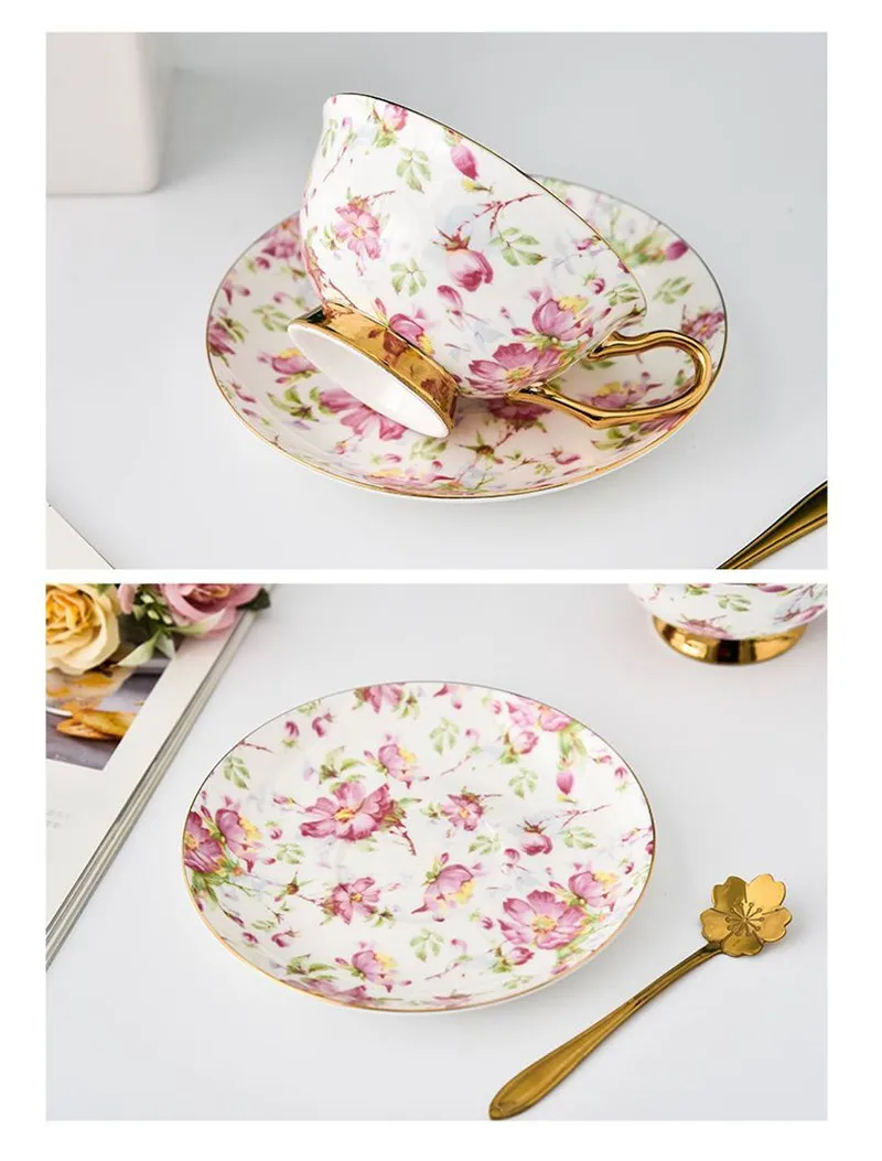 Novetly and Beautiful Coffee Cup and Saucer Spoon Set Bone China English Afternoon Tea Cup Black Tea Set Home Party Coffeeware - view 4