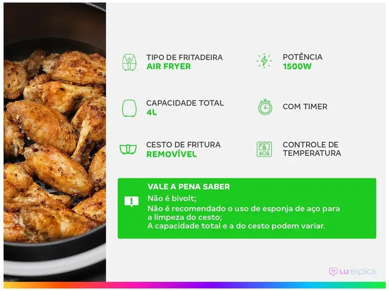 Fritadeira Elétrica sem Óleo Mondial Air Fryer 110V — foto 3