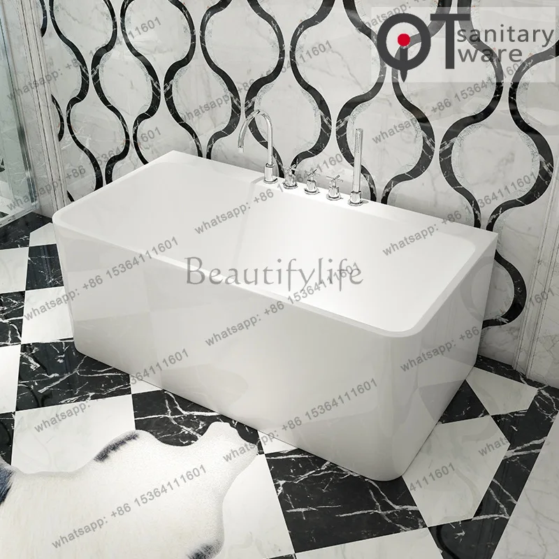 Thin edge three-sided skirt rectangular full-size acrylic massage surf tub QT-071