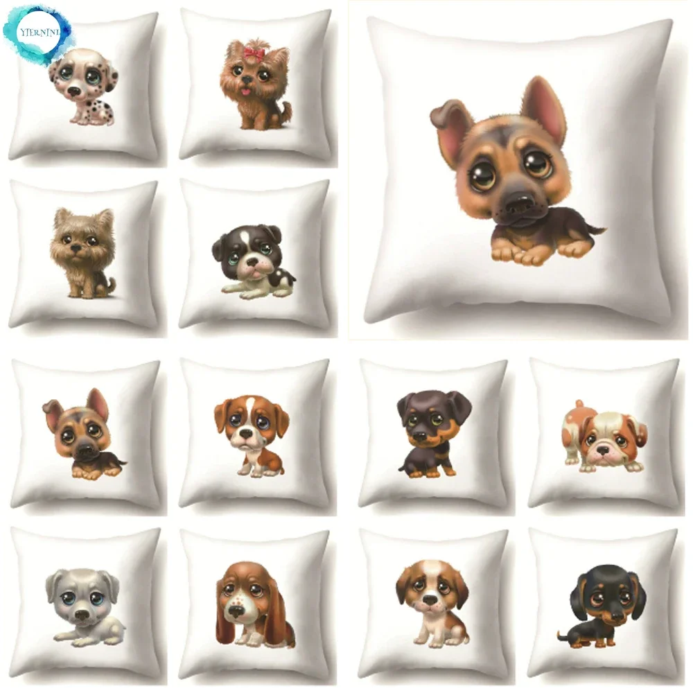 

Animal Dog Puppy Print Polyester Pillow Cover Cushion Cover Decorative Sofa Throw Pillowcase Fundas De Cojin 45X45CM Home Decor