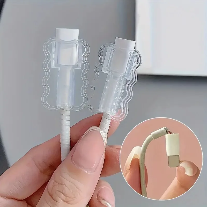 10pcs Anti-Breakage Data Cable Protector Sleeves Flexible Cord Management Saver for Mobile Phones