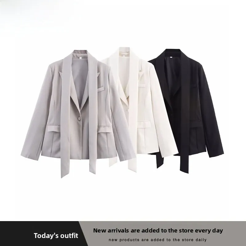 

Модный тонкий шарф, простой однотонный костюм с отложным воротником, женский костюм Jaet на осень-зиму из полиэфирного волокна, длинный свеч для поездок на работу