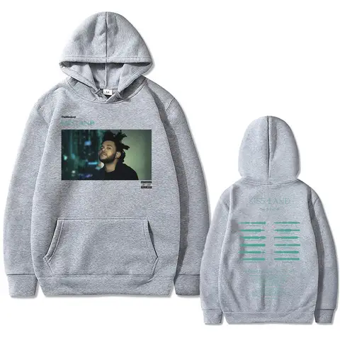 Weeknd Kiss Land Dubbelsidigt tryck Herr Höst Fleece Hoodie Normal Passform Långärmad Kläder Mode Streetwear Sportkläder 8 best sales The Weeknd-hoodie - №2