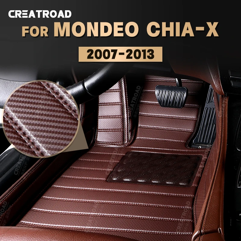 

Custom Carbon Fibre style Floor Mats For Ford Mondeo CHIA-X 2007-2013 08 09 10 11 12 Foot Carpet Cover Auto Interior Accessories