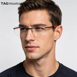 Men Titanium Glasses Frame Ultralight Square Optical Prescription Eyeglasses Business Spectacles 0382