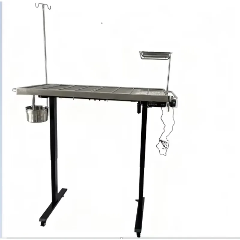 Medical Grade Stainless Steel Veterinary Surgery Table Electric Height Adjusting With Drainage Function