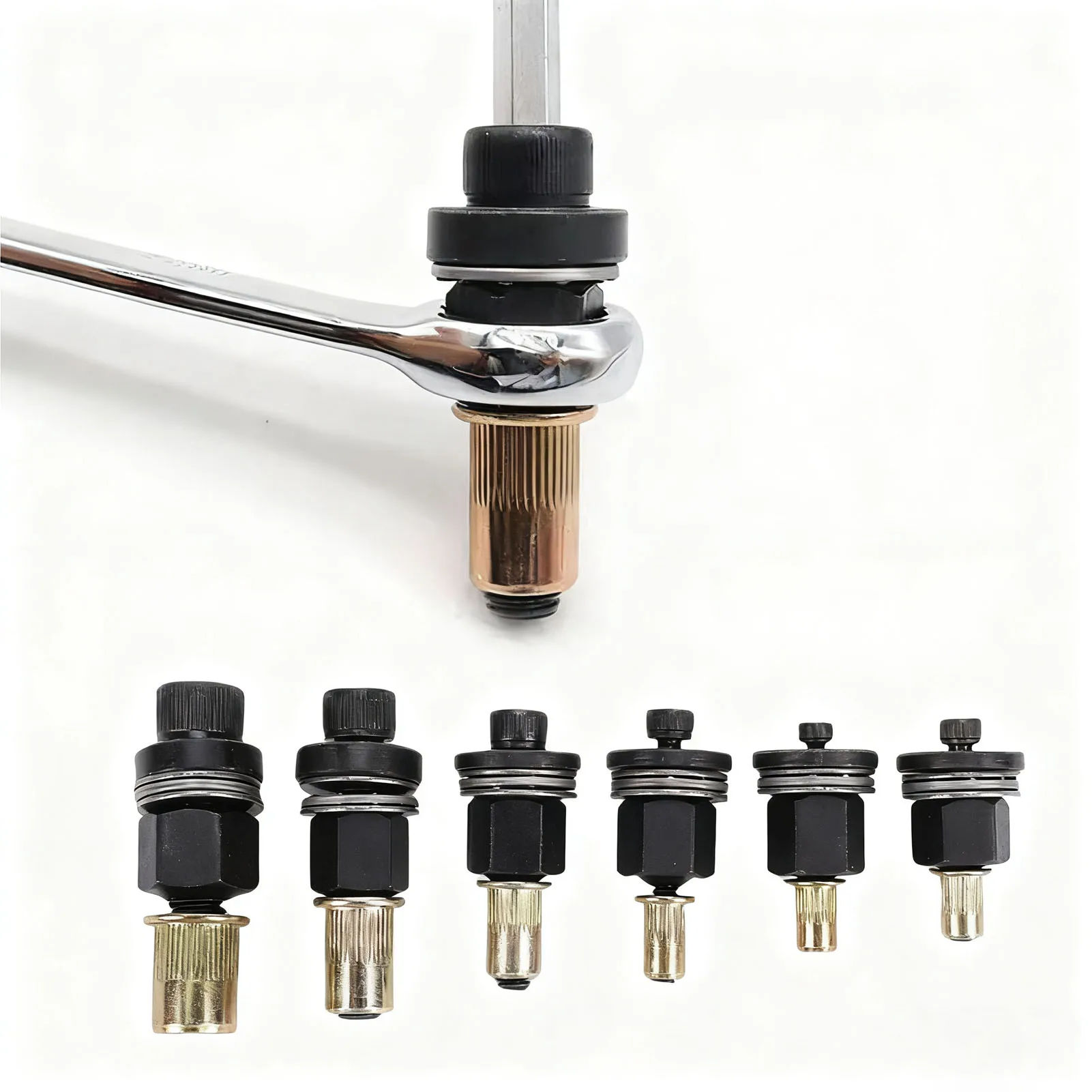 6Pcs Hand Rivet Nut Tool Mandrels Manual Rivnut Tool Mandrel Set Accessories 10#-24~3/8-16