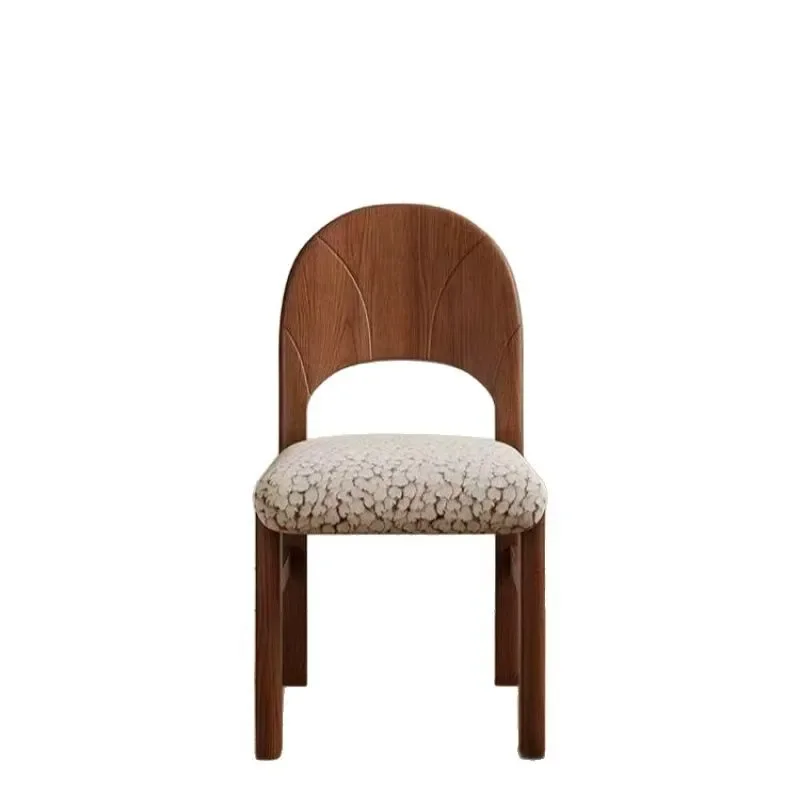 

Designer medieval French lamb wool solid wood dining chair retro dressing chair