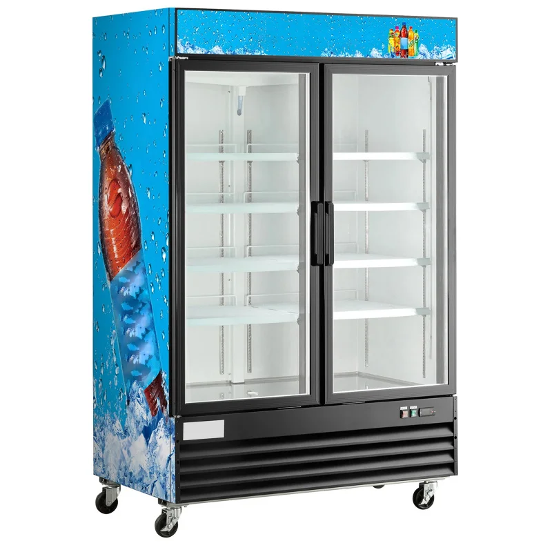 custom.Supermarket Auto-Defrost Refrigerated Display Cabinet Three-dimensional Double-door-keeping Cabinet Hotel