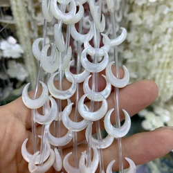 Natural White Mother of Pearl Shell Moon Beads For Jewelry Making diy Handmade Bracelet Necklace Charms Accessories