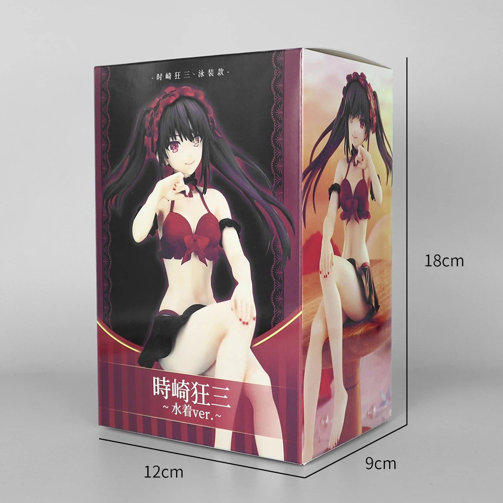 Anime Tokisaki Kurumi kawaii sitting posture Action Figure PVC model Toys doll Desk Decor car ornament Collectible Gifts boxed