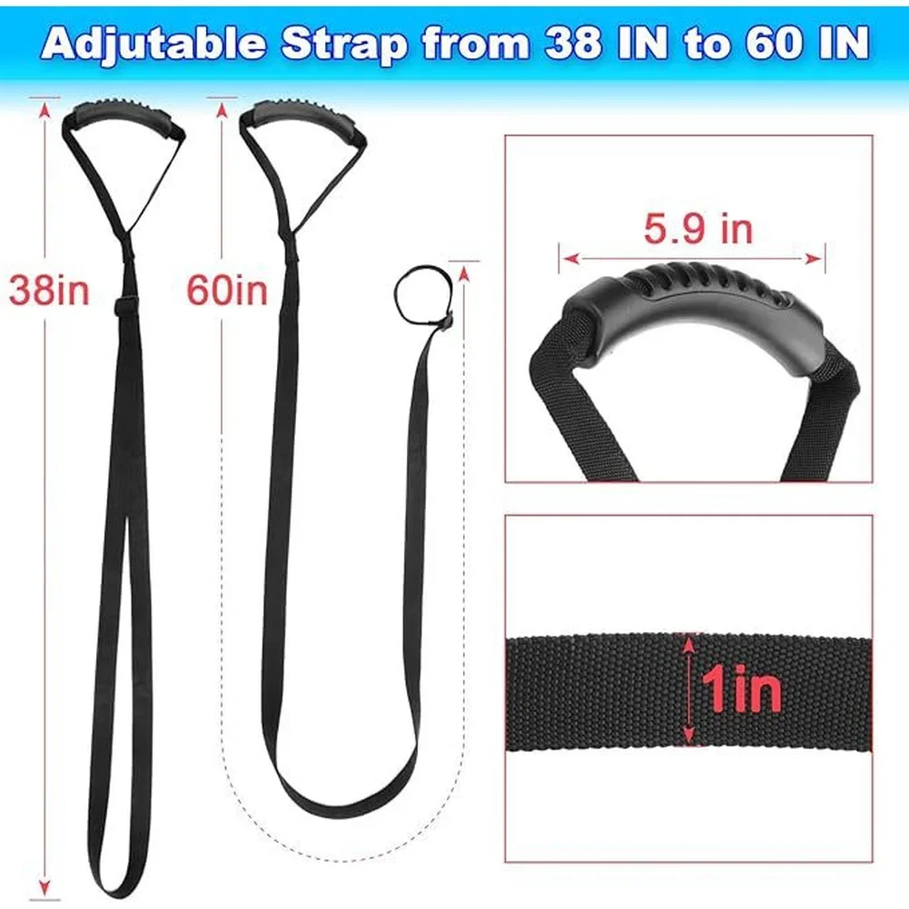 2 Pieces For KAYAK Standing Assist Straps with Handle Adjustable Length 38 to 60 Inches for Paddling Stability